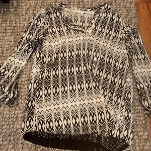 Black and white blouse with lace